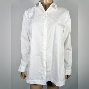 Premise Women’s NWT Size Medium White Button Down Front Shirt Cotton Blend